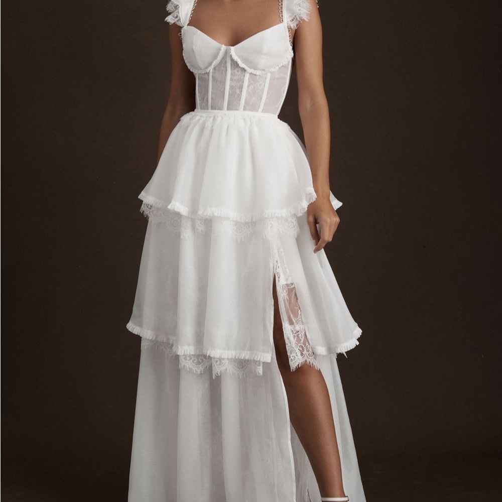 NEW Anthropologie White High Low Dress